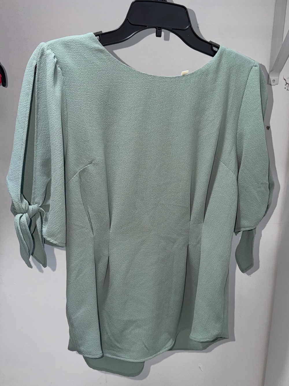 Mint Green Tie-Sleeve Women's Top